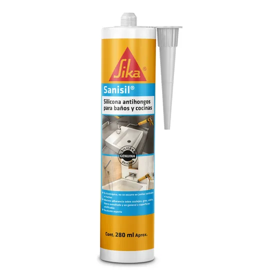 Silicona Acetica Sika Sanisil Transparente Cartucho 280 Ml