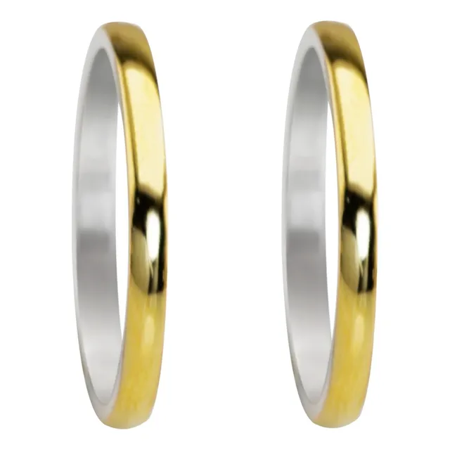 Par Alianzas Plata 950 Y Oro 18 Kt 2mm Matrimonio Compromiso