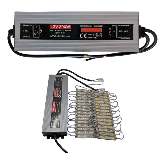 Balastro Fuente Poder Conmutada 12v 300w 25a Ext Ip67 Slim