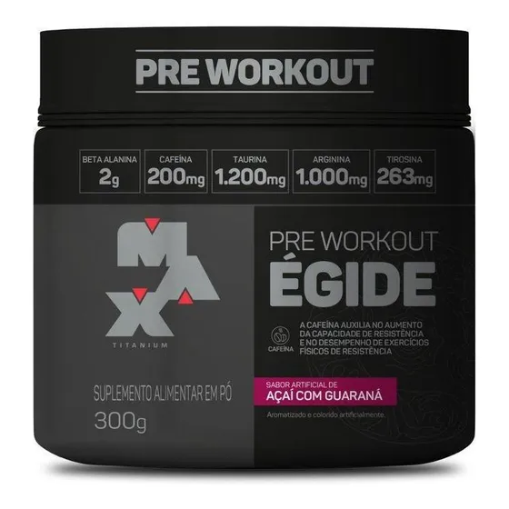 Suplemento em Pó 300g Max Titanium  Égide Sabor Açaí com Guaraná