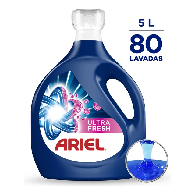 Detergente Líquido Ariel Ultra Fresh, 80 lavadas (5L)