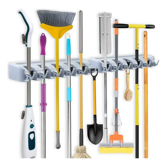 Organizador Con Trapeadores Y 5 Espacios Para Colgar Escobas