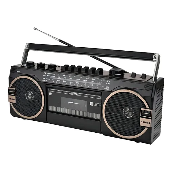 Radio Cassette Retro 80 S Con Bluetooth Color Negro