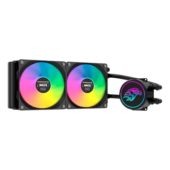 Water Cooler K-mex Wac6 240mm 2 Coolers Preto Intel/amd Led LED Multicolor
