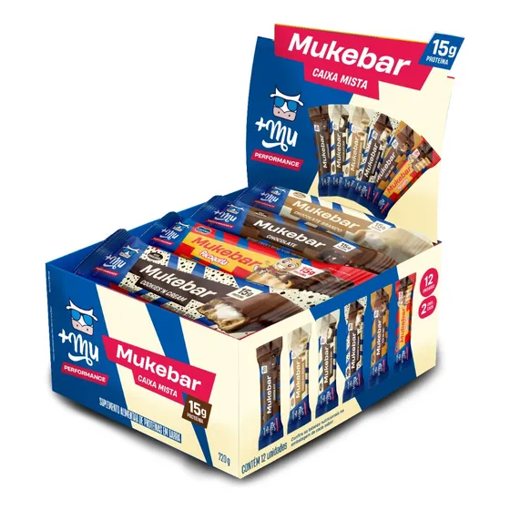 Barra De Proteína Mukebar Sabor Misto 12 Unidades +mu Multisabor