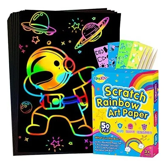 Rmjoy Rainbow Scratch Paper Sets: 59pcs Magic Art Yk1qd