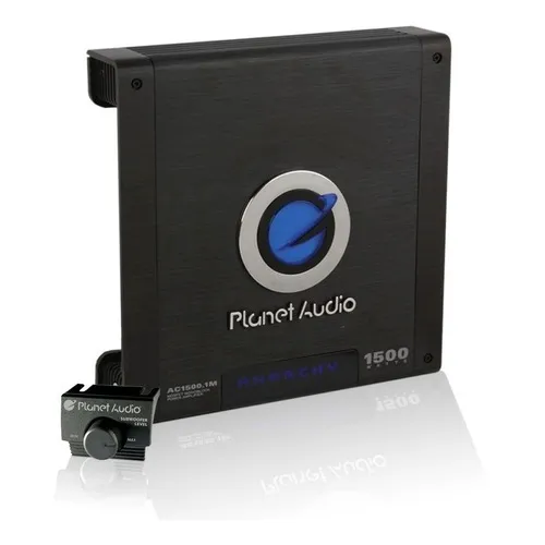 Planet Audio AC1500.1M 1500W Amplificador Monoblock de Auto Coche - Mosfet, Clase A/B, 2/4 Ohm, Crossover de Paso Bajo