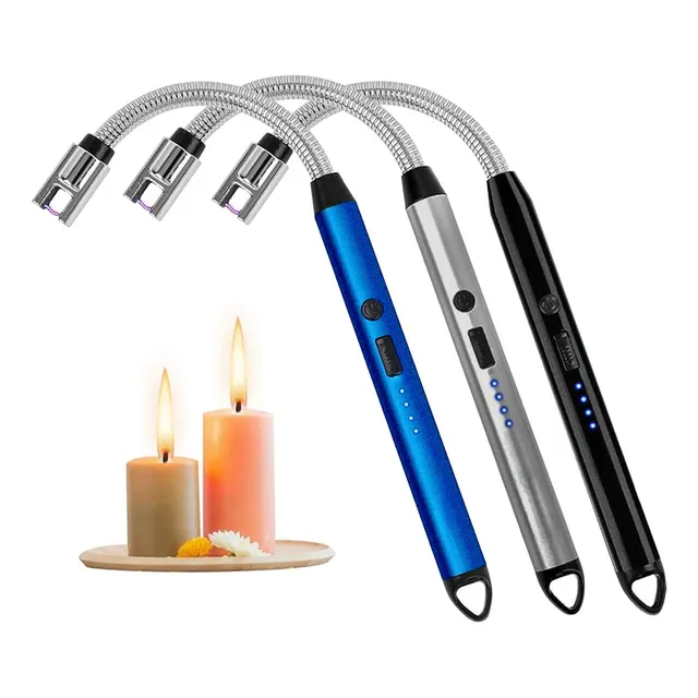 Saiviek JL897-3 Encendedor Eléctrico USB Recargable 3 Piezas Negro+Azul+Plata