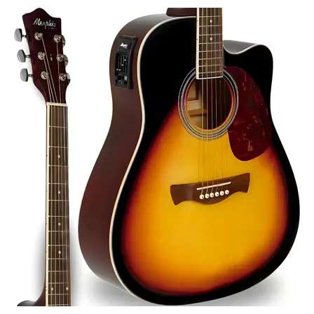 Violao Tagima Eletrico Aço Folk Cutaway Sunburst Afinador