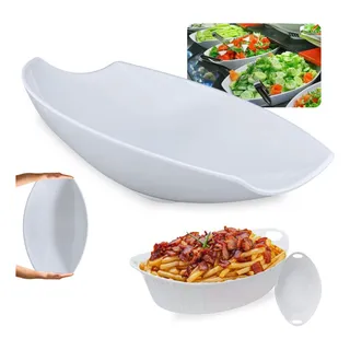 Kit Travessa Buffet 41cm Curva+ 2 Tigelas 1,3l Oval Com Alça Kit Travessa Buffet 41cm Curva+ 2 Tigelas 1,3l Oval Com Alça