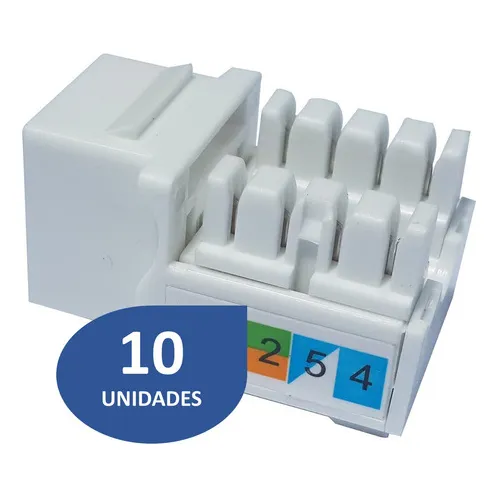 Paquete Keystone Jack Coupler Inserto Cat5e Cat 5e Blanco