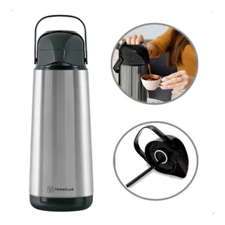 Garrafa De Café Ou Chå Térmica Inox Vidro Bomba Pressão 1.8l Garrafa De Café Ou Chå Térmica Inox Vidro Bomba Pressão 1.8l