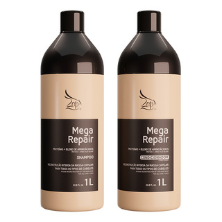 Zap Mega Repair Reconstrução - Shampoo E Condicionador 1l Zap Mega Repair Reconstrução - Shampoo E Condicionador 1l