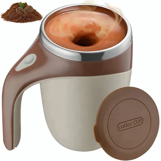 Taza De Agitación Automática Taza De Café De 380ml Con Tapa