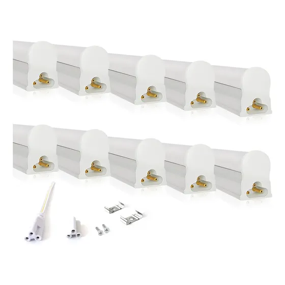 Kit 10 Led Tubular T5 Com Calha 90cm 14w Acoplada Completa
