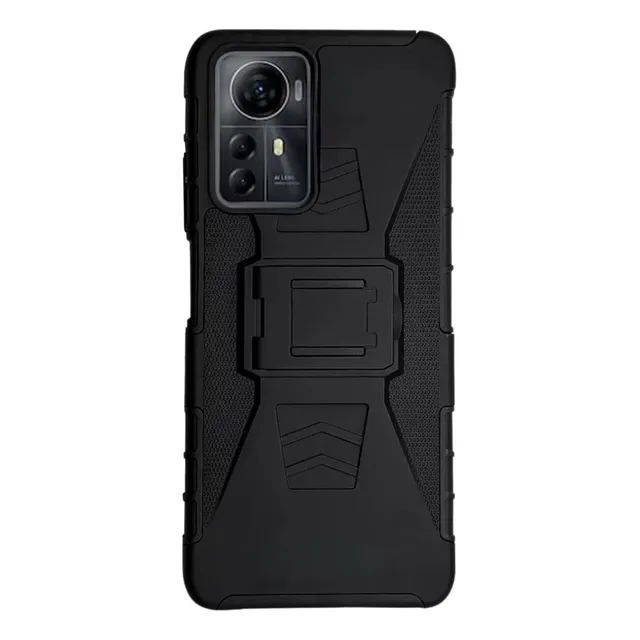 Funda Uso Rudo + Clip Para Zte Blade V41 Smart Negro