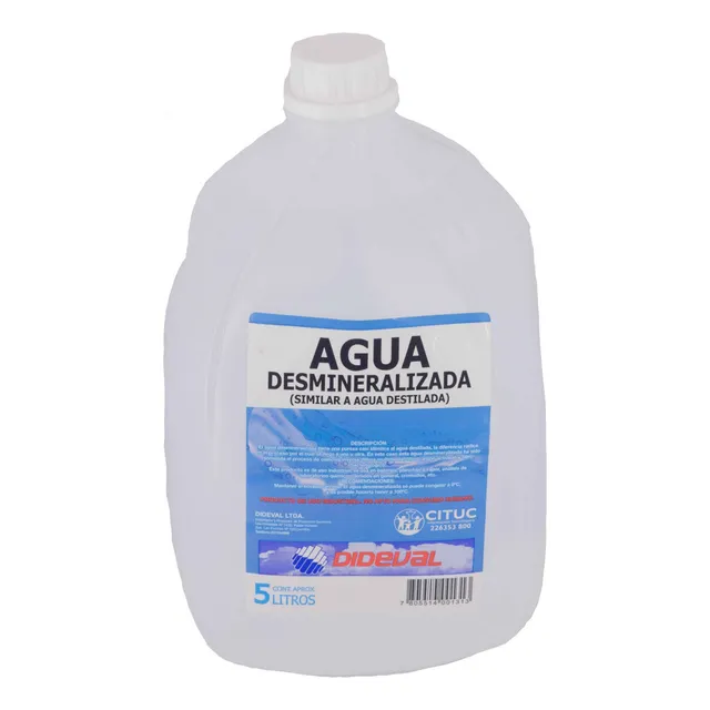 Agua Desmineralizada Destilada 5 Lts Dideval