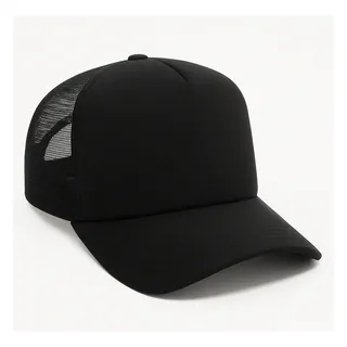 Boné Trucker Masculino Liso com Aba Curva Preto