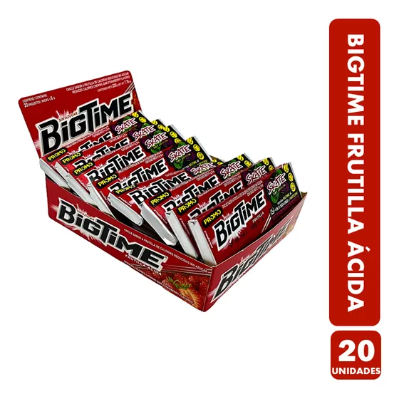Bigtime Sabor Frutilla Acida Sin Azúcar (caja Con 20 Uni)