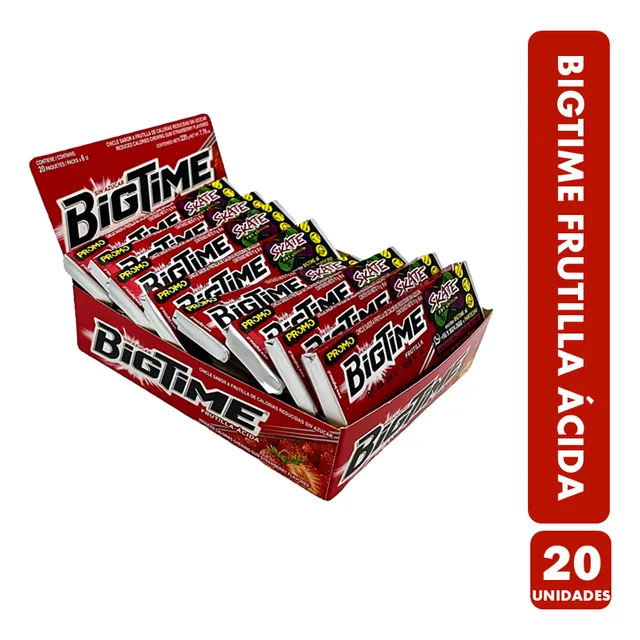 Bigtime Sabor Frutilla Acida Sin Azúcar (caja Con 20 Uni)