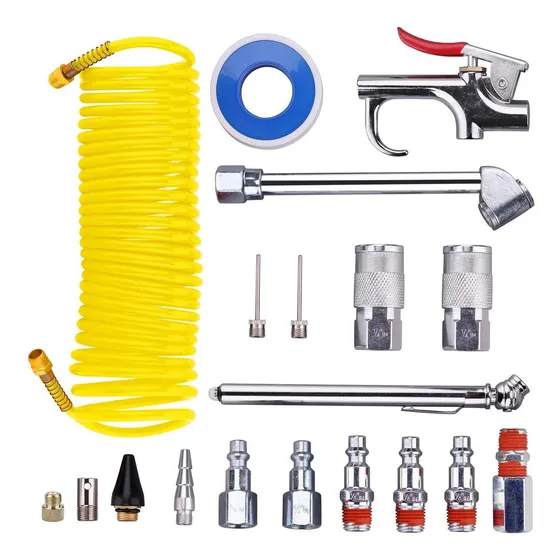 Kit Mangueira Compressor De Ar 1/4 Com Bico Encher Pneu