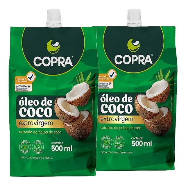 2x Óleo De Coco Extra Virgem Copra Original 500ml