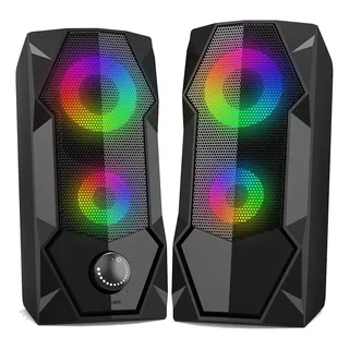 Caixa Caixinha De Som Gamer Led Rgb Subwoofer Pc P2 20w Rms Caixa Caixinha De Som Gamer Led Rgb Subwoofer Pc P2 20w Rms