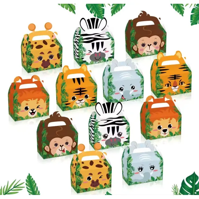Caja Sorpresita Animales De La Selva Cumpleaños 10 Unidades