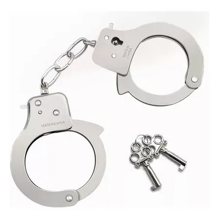 Esposas Policiales Tacticas Metal Doble Seguro Color Plata