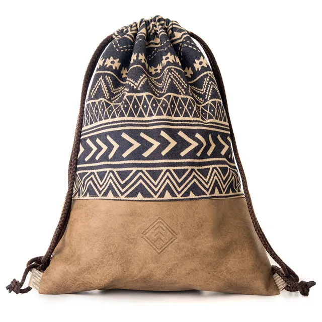 Tula Morral En Dril Y Cuero Vegano Portatil 9 Litros