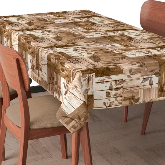 Plástico Térmico Toalha De Mesa Folhas Bege 1,00 X 1,00