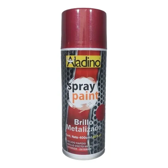 Pintura Spray Brillo Metalizado Rojo 400cc Aladino