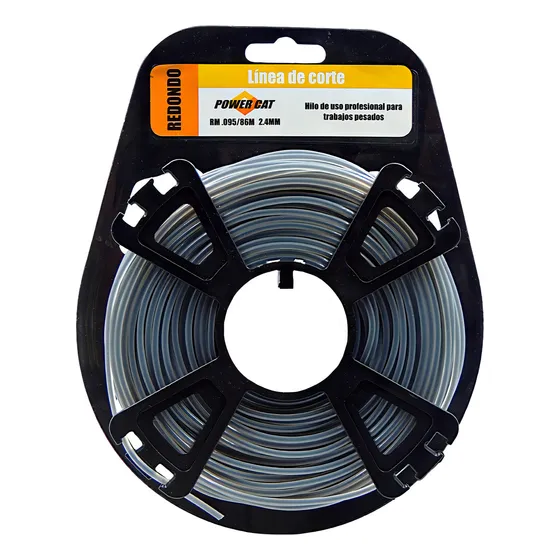 Hilo P/desbrozadora Alma De Acero .095 /2.4 Mm 86 M Powercat Color Gris
