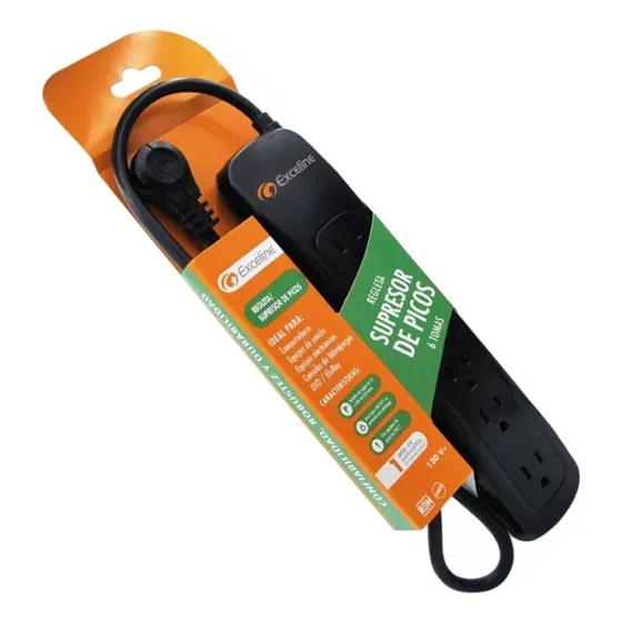 Regleta Multitoma 6 Tomas Con Supresor De Picos Proteccion