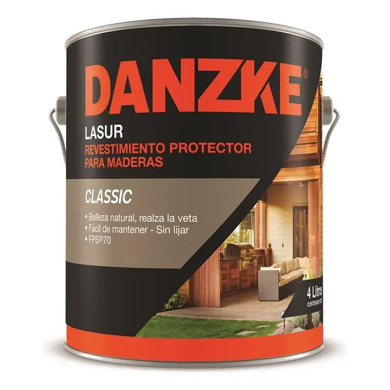 Danzke Lasur Impregnante Madera Satinado X 4lts Rex Color Nogal