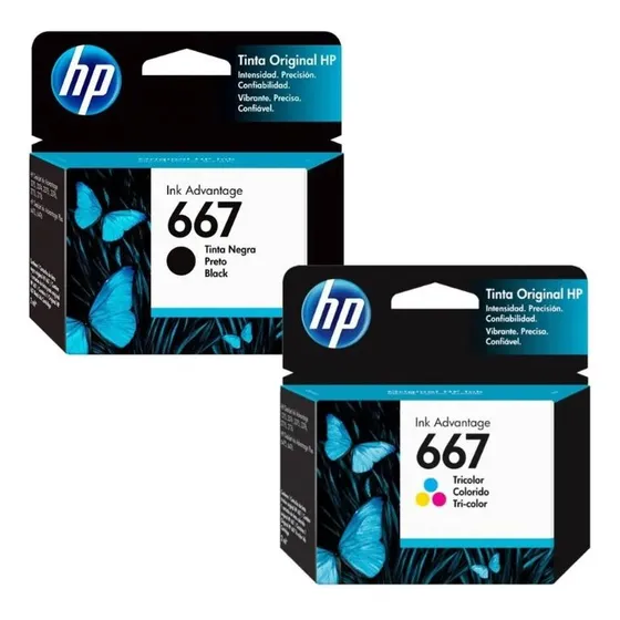 Combo Cartuchos Hp 667 Negro Color 2775 2778 4135