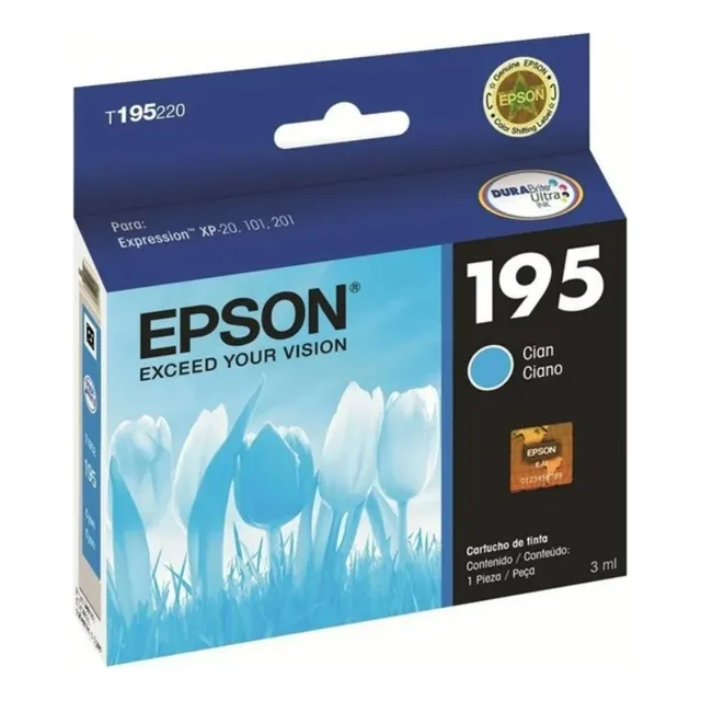 Cartucho De Tinta Epson 195 Xp-101 Xp-211 Cian Original