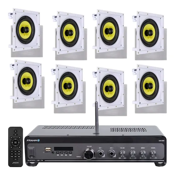 Som Ambiente Para Restaurantes Frahm + 8 Jbl Embutir Teto