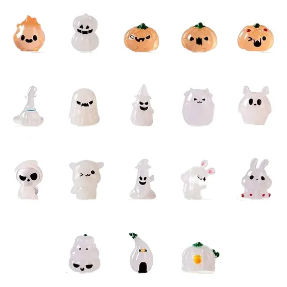 Halloween Set 18 Miniaturas Fluorescente Adornos Decorativos