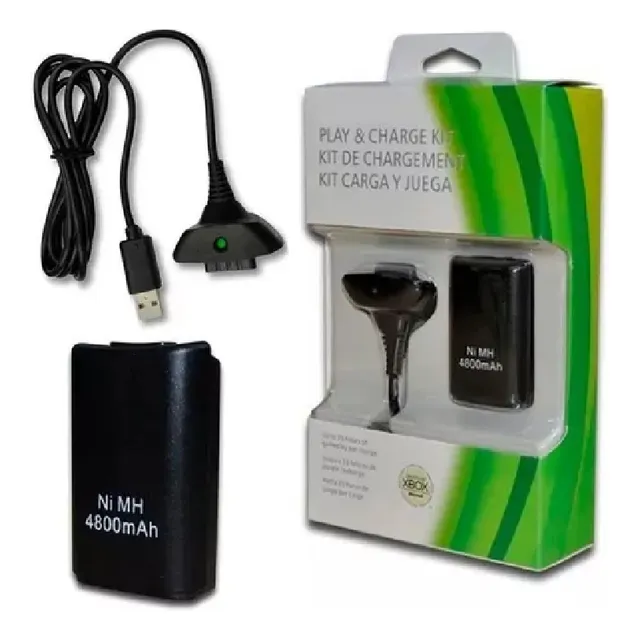 Kit Carga Y Juega Joystick X360 Cable + Batería