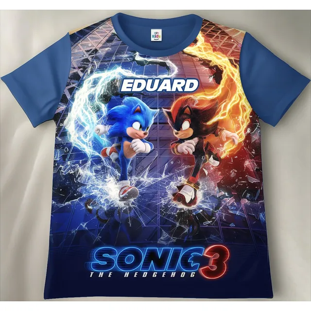 Franela Camisa Niño Sonic 3 En Poliester