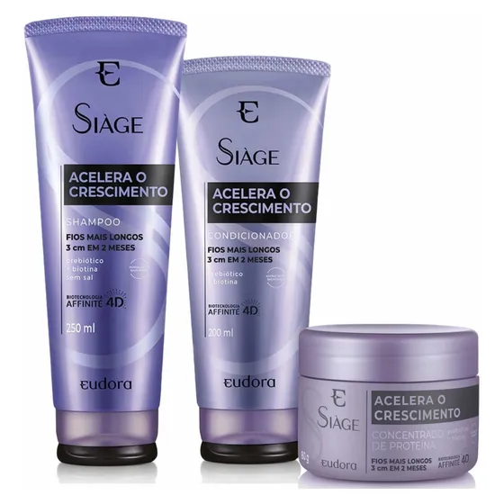 Siàge Acelera Crescimento Shampoo + Condicionador + Leave In