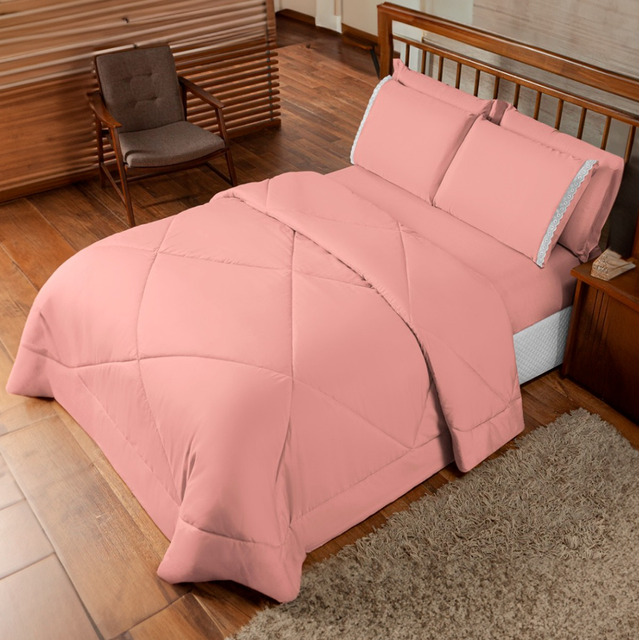 Colcha De Cama Casal Box + Lençol Dupla Face 6 Pçs Colcha De Cama Casal Box + Lençol Dupla Face 6 Pçs