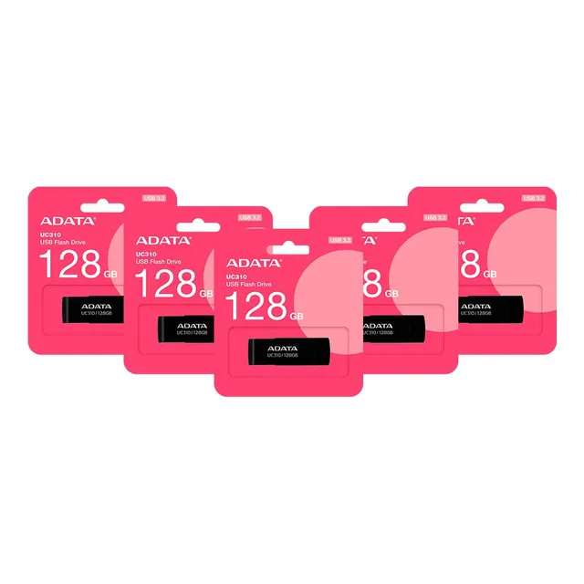 Kit 5 Memoria Usb 128 Gb Negro 3.2