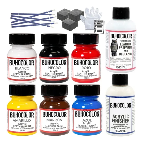 Kit Pintura Para Bordes De Cuero + Sellador + Aplicadores