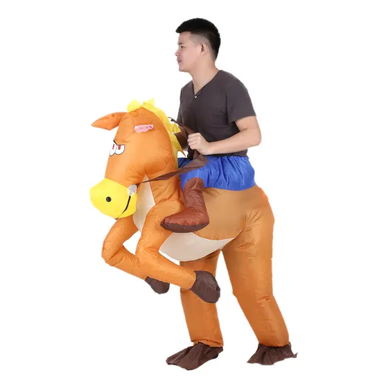 24 Divertido Disfraz Inflable De Vaquero Sobre Caballo De