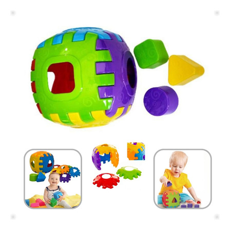 Cubo Didático Monta Desmonta Brinquedo Bebê Encaixar 3 Pçs Cubo Didático Monta Desmonta Brinquedo Bebê Encaixar 3 Pçs
