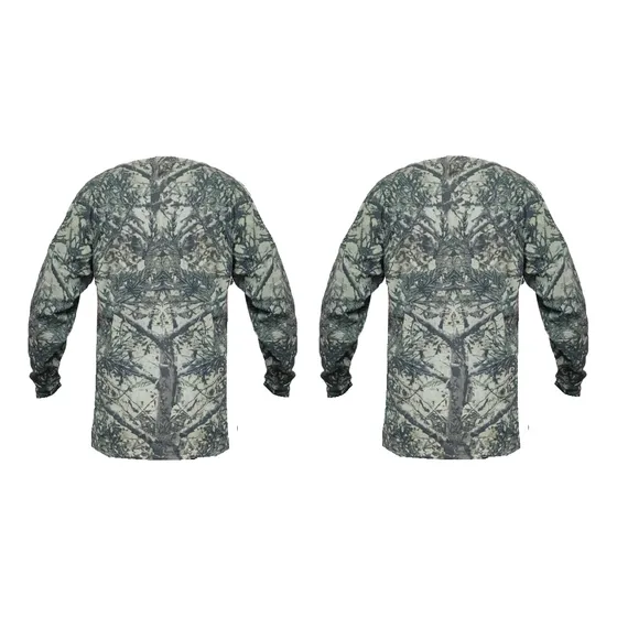 X2 Pz Camisa Playera Caceria Manga Larga Caza Camuflaje Caza