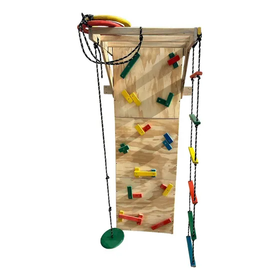 Juego De Pared Con Escalera Estilo Montessori 100% Madera Color Marrón Claro