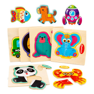 20 Rompecabezas Madera Figuras Surtidas Niños Juguete Puzzle 20 Rompecabezas Madera Figuras Surtidas Niños Juguete Puzzle
